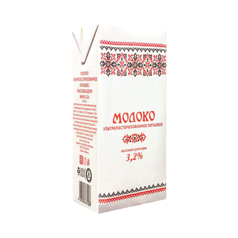 Молоко «Коломенское - Липецк» 3,2% 1 л